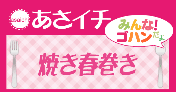 あさイチ みんな！ゴハンだよ 作り方 材料 レシピ 焼き春巻き