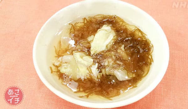 あさイチ みんな！ゴハンだよ 作り方 材料 レシピ もずくとキャベツのスープ