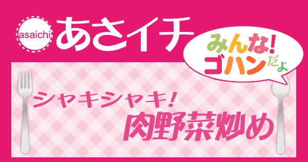 あさイチ レシピ 肉野菜炒め