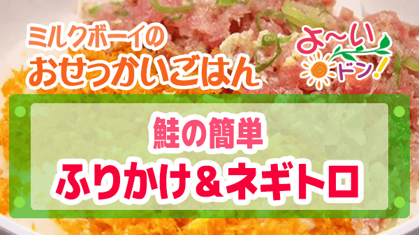 よーいドン おせっかいごはん 鮭の簡単ふりかけ ネギトロ 鮭フレーク