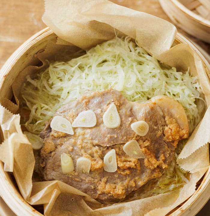 thetime レシピ せいろレシピ ガッツリみそトンテキ蒸し