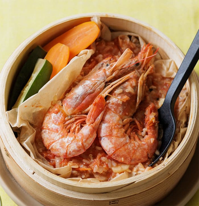 thetime レシピ せいろレシピ えびときのこのトマトチーズリゾット