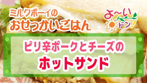 よーいドン おせっかいごはん ピリ辛ポークとチーズのホットサンド