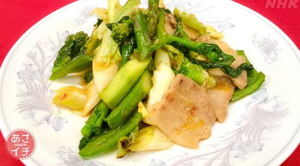 あさイチ みんな！ゴハンだよ 作り方 材料 レシピ 春野菜のホイコーロー風みそ炒め