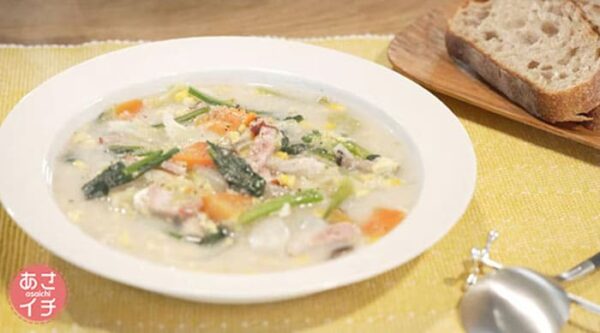 あさイチ 作り方 材料 レシピ ご自愛スープ 野菜とオートミールのスープ