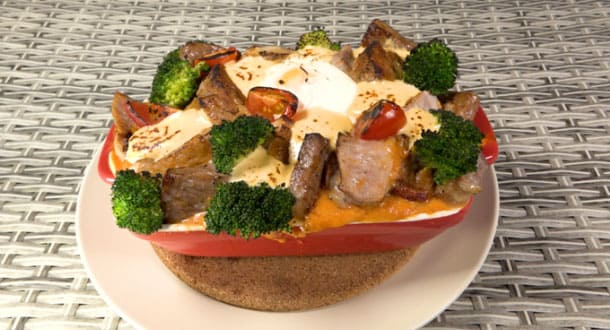 ZIP レシピ 旅するエプロン 肉肉全部のせパングラタン」