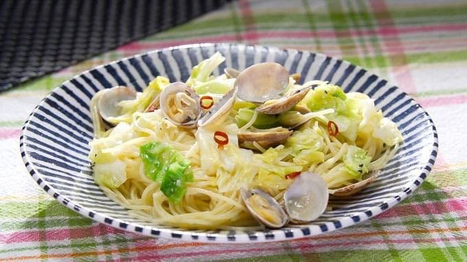 春キャベツ レシピ 春キャベツとアサリのペペロンチーノ