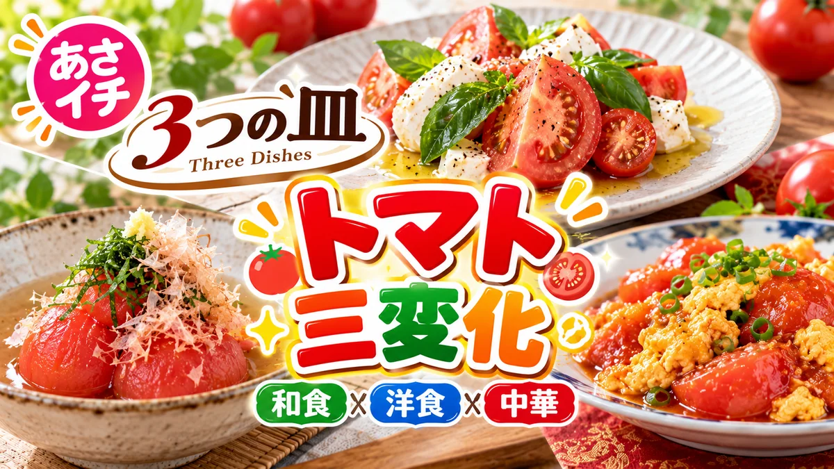 あさイチ「3つの皿・和洋中『トマト』三変化」