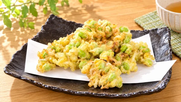 青空レストラン「恋豆ととうもろこしのかき揚げ