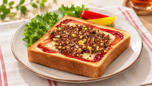 あさイチ「すきやき風ふりかけのチーズバーガー風トースト」
