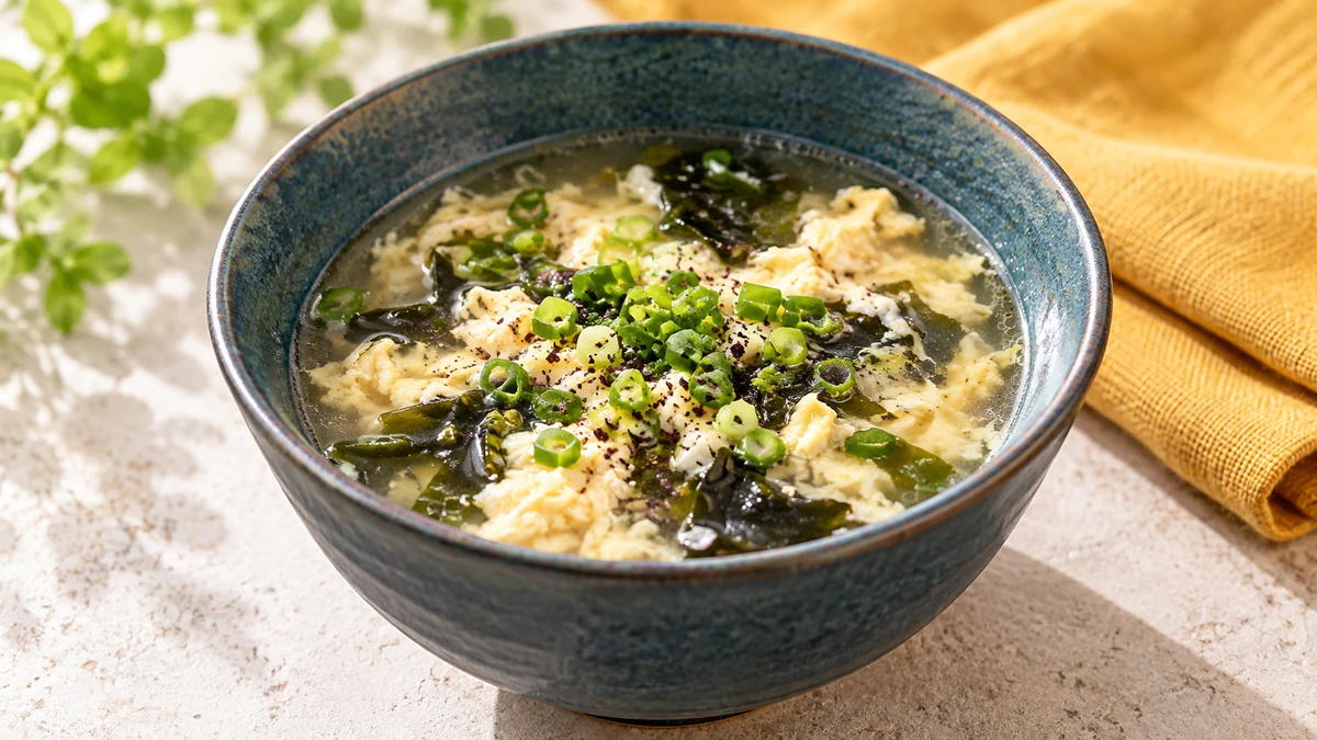 あさイチ「しそとわかめのふりかけのたまごスープ」