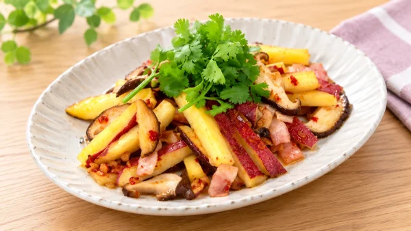 平野レミの早わざレシピ「スイートチリのおさつ炒め」