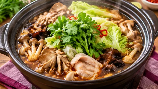 ぺこもぐキッチン「豚肉ときのこのエスニック鍋」