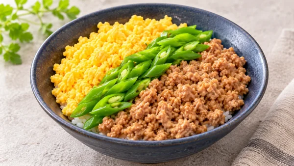 THE TIME,「3色そぼろ丼」アイラップレシピ